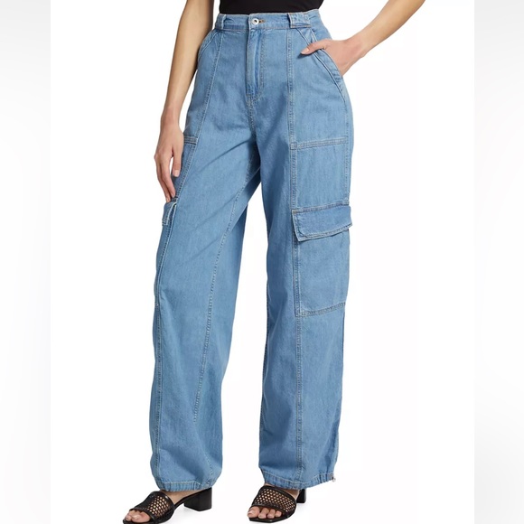 Jonathan Simkhai Standard Denim Cargo Pants - Picture 3 of 12